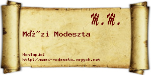 Mázi Modeszta névjegykártya